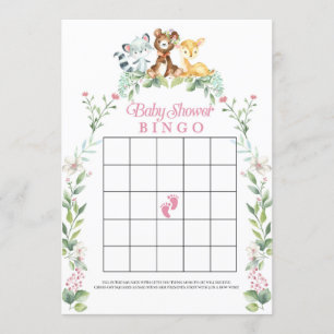 Invitation Woodland Baby shower Jeu de Bingo