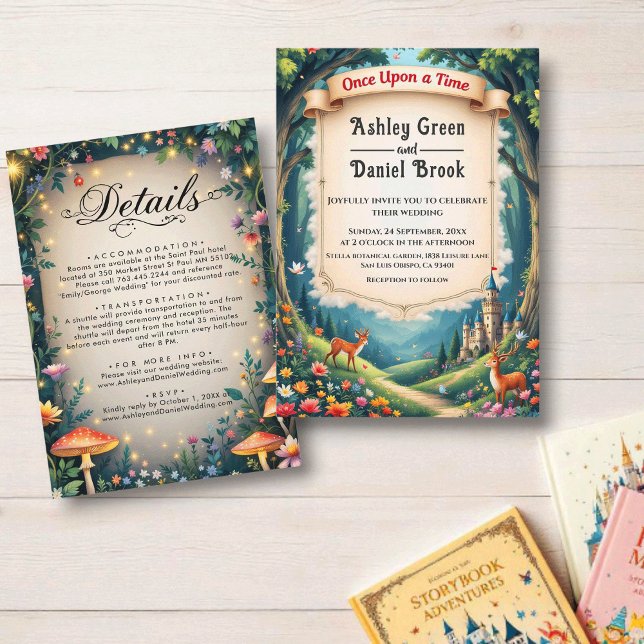 Invitation Woodland Enchanted Forest Castle Fairytale Mariage (Créateur téléchargé)