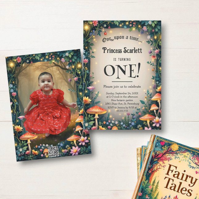 Invitation Woodland Enchanted Forest Fairytale 1st Birthday (Créateur téléchargé)