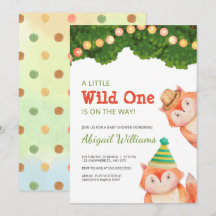 Woodland Family Fox Baby shower Wild One