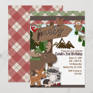 Invitation Woodland Forest Friends Anniversaire de enfant Par