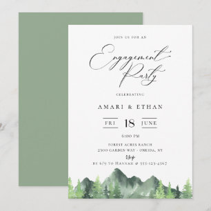 Invitation Woodland Forest Mountain Engagement Party