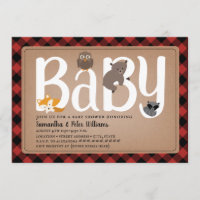 Woodland Friends Buffalo Plaid Baby shower