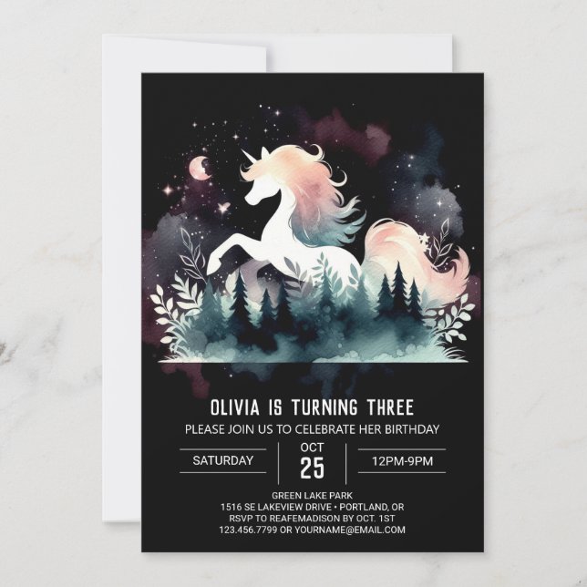 Invitation Woodland Fun Horse Anniversaire (Devant)