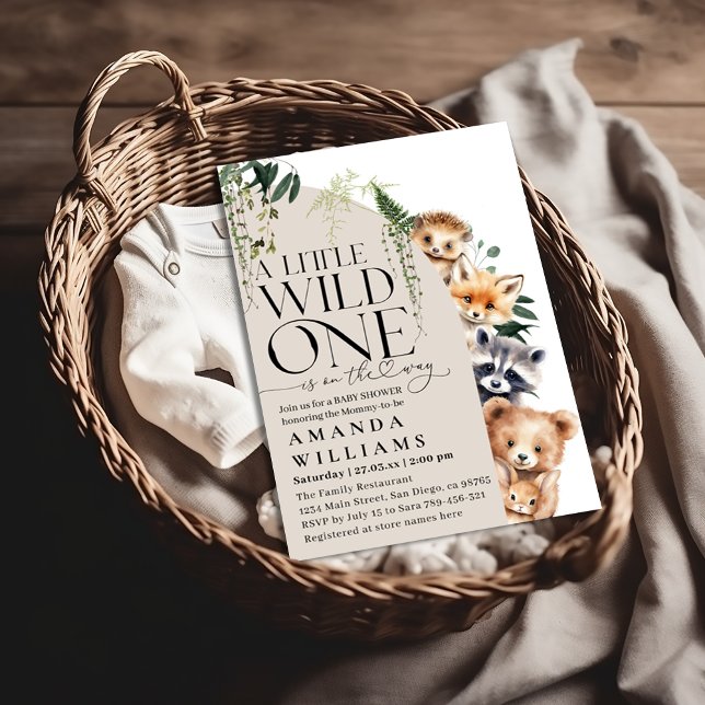Invitation Woodland Genre Neutre Wild Un Baby shower (Créateur téléchargé)