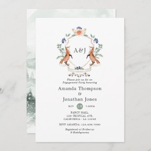 Invitation Woodland Laurel Crest Monogram