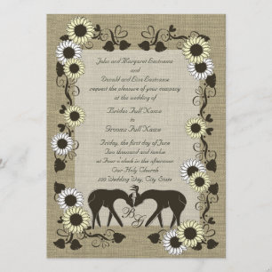 Invitation Woodland Love Mariage de tournesol
