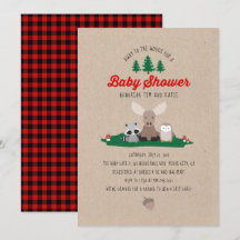 Woodland Lumberjack Girl Baby shower garçon Plaid