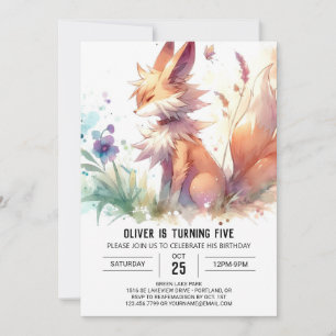 Invitation Woodland Printable Renard Anniversaire