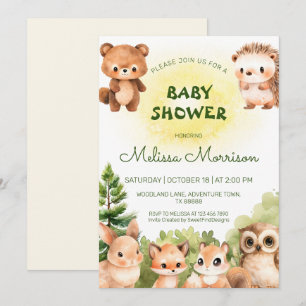 Invitation Woodland Sunshine Baby Boy Douche
