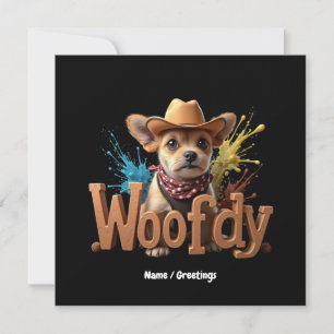 Invitation Woofny Western Cowboy Chien du Texas