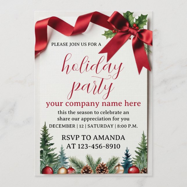 Invitation Work Holiday Party (Devant)