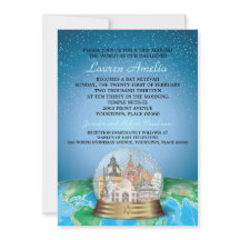 World Travel Bar Bat mitzvah Snow Globe