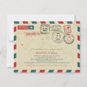 Invitation World Traveller Airmail   Fête des mariées