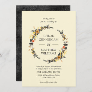 Invitation Wreath d'automne   Mariage moderne