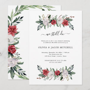 Invitation Wreath de Noël   Renouvellement du Vow Mariage flo