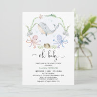 Wreath Grey Whale Oh Baby Under Sea Baby shower