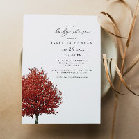 WREN Red Autumn Fall Aquarelle Maple Tree Baby