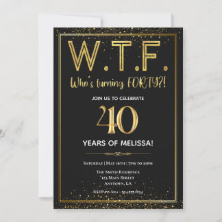 Invitation WTF, Invitation 40e Anniversaire, Quara