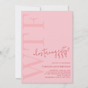 Invitation WTF qui atteint la cinquantaine   Rouge rose moder