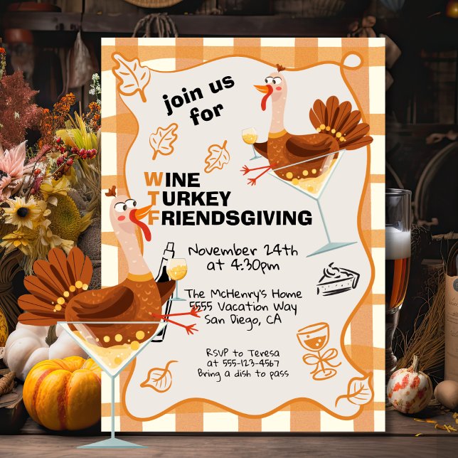 Invitation WTF Vin Turquie Amical Thanksgiving (Créateur téléchargé)