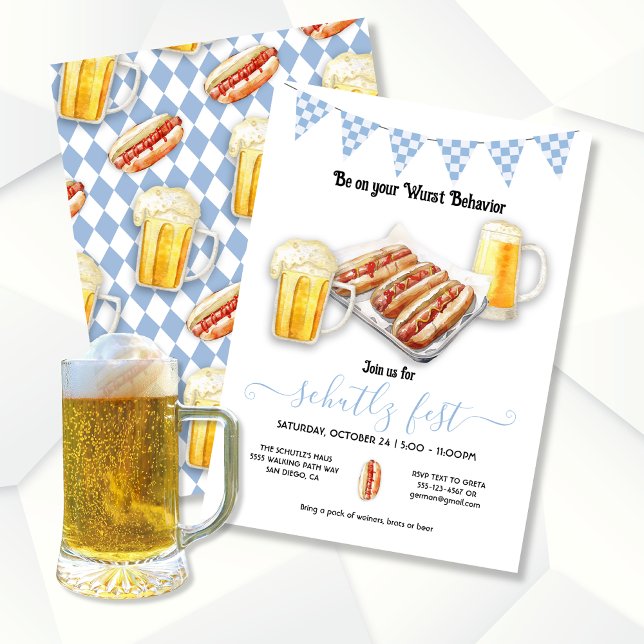 Invitation Wurst Behavior Oktoberfest Party (Créateur téléchargé)
