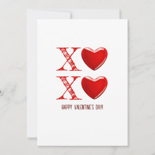 Invitation Xoxo Joyeuse Saint-Valentin avec un bonbon en form