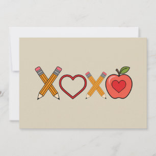 Invitation XOXO Professeur Saint-Valentin Crayon et Pomme