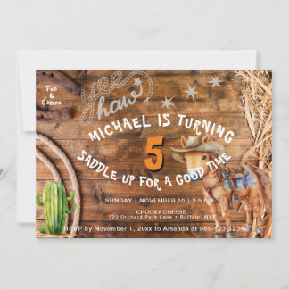 Invitation Yee Haw Cowboy Rodeo Saddup Anniversaire Invitatio