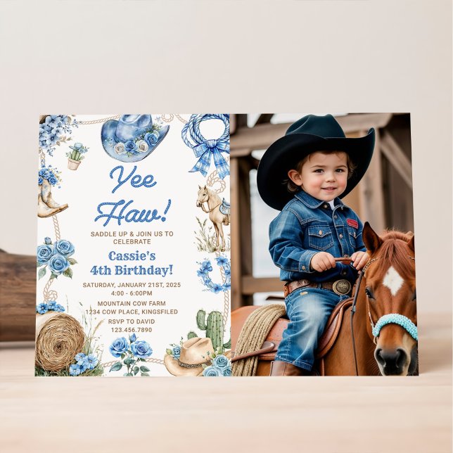 Invitation Yee Haw! Western Cowboy Rodeo Birthday Party (Créateur téléchargé)