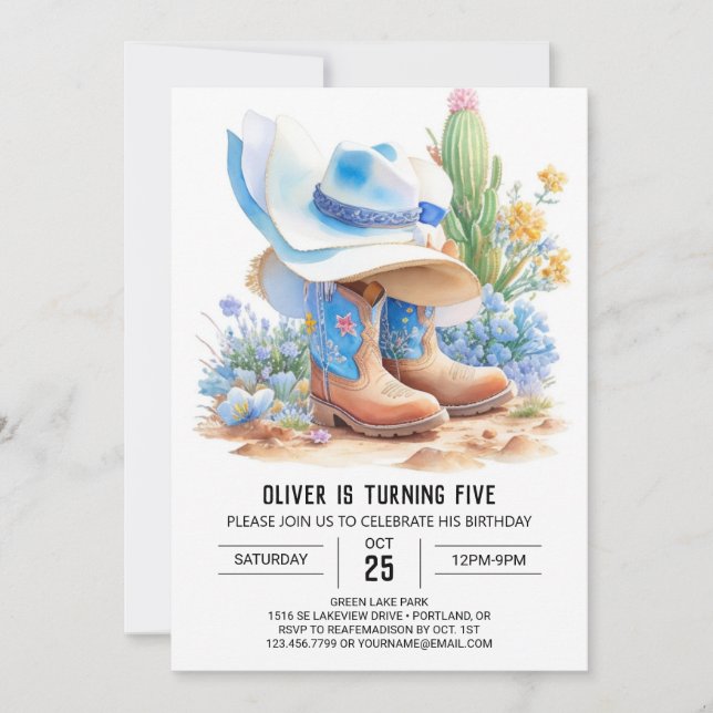 Invitation Yeehaw ! Anniversaire d'un cowboy du sud (Devant)