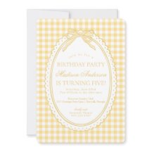 Yellow Gingham Coquette Bow Birthday Party