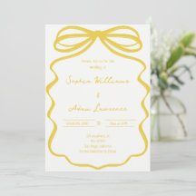 Yellow Hand Written Pinstripes Whimsical Wedding