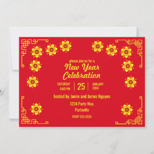Invitation Yellow Hoa Mai Blossoms Têt Nouvel An