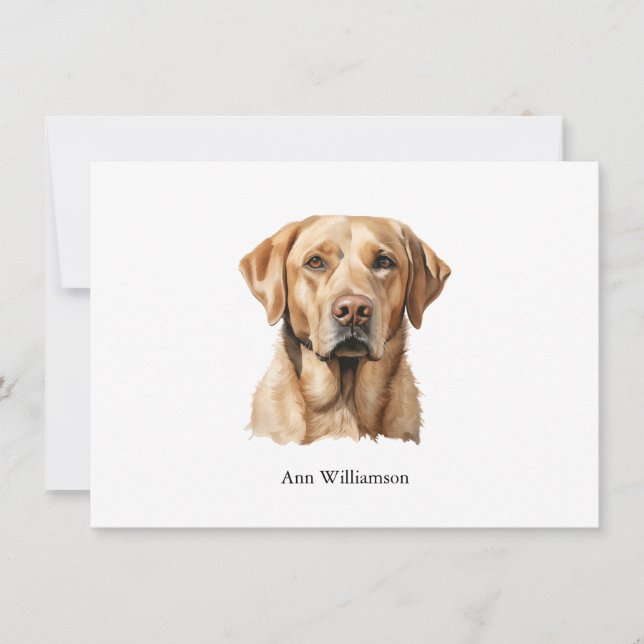 Invitation Yellow Labrador Retriever Note Card (Devant)