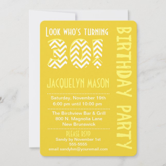 Invitation Yellow Look, 30 ans d'invitation (Devant)