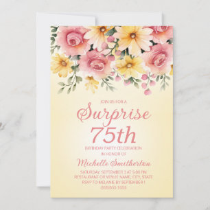 Invitation Yellow Rose Springtime Floral Surprise 75e