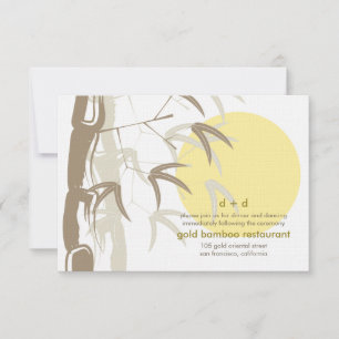 Invitation Yellow Sunrise Bambou Réception de mariage zen