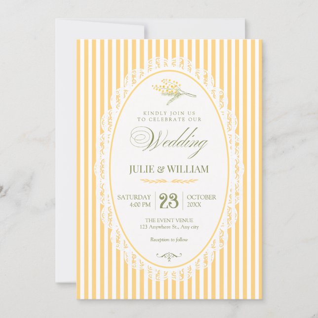 Invitation Yellow vintage choquette wedding (Devant)
