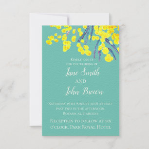 Invitation Yellow Wattle moderne simple art mariage