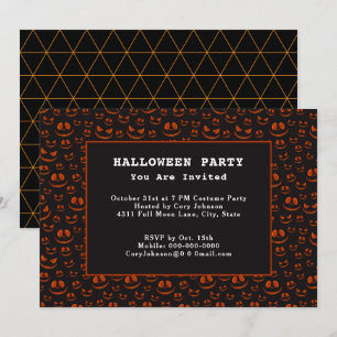 Invitation Yeux citrouilles et Grins dans la fête d'Halloween