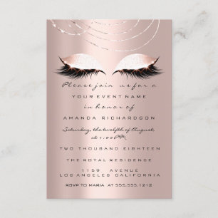 Invitation Yeux scintillants rose gold Mariage Douzième éléga