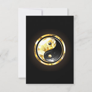 Invitation Yin Yang or sur noir