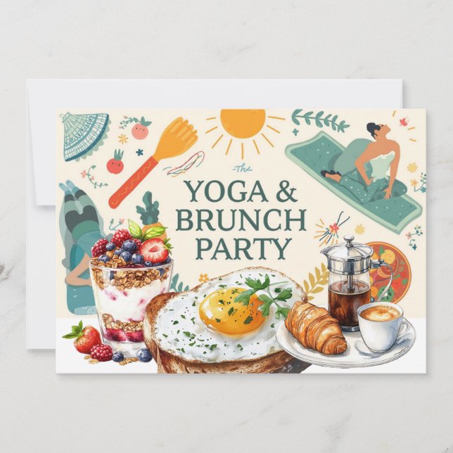 Invitation Yoga et Brunch Party (Devant)
