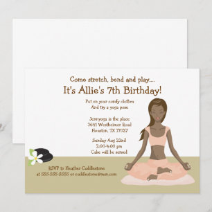 Invitation Yoga Fille fête d'anniversaire #3