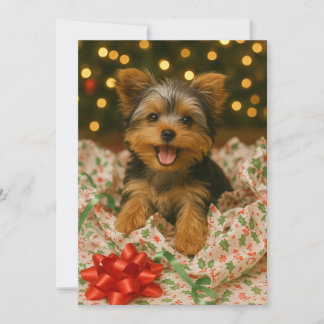 Invitation Yorkie Christmas Card