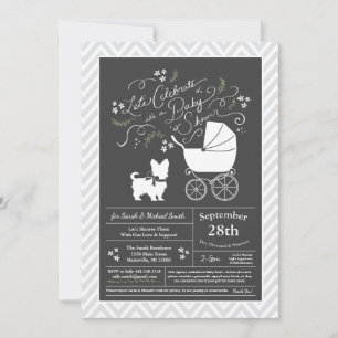 Invitation Yorkshire Terrier Dog Baby shower Neutre Hommes-Fe