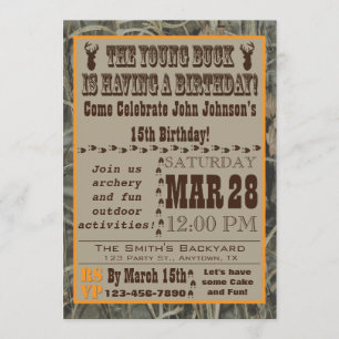Invitation Young Buck chassant l'invitation d'anniversaire