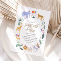 Young Wild and Three Safari Animaux Anniversaire