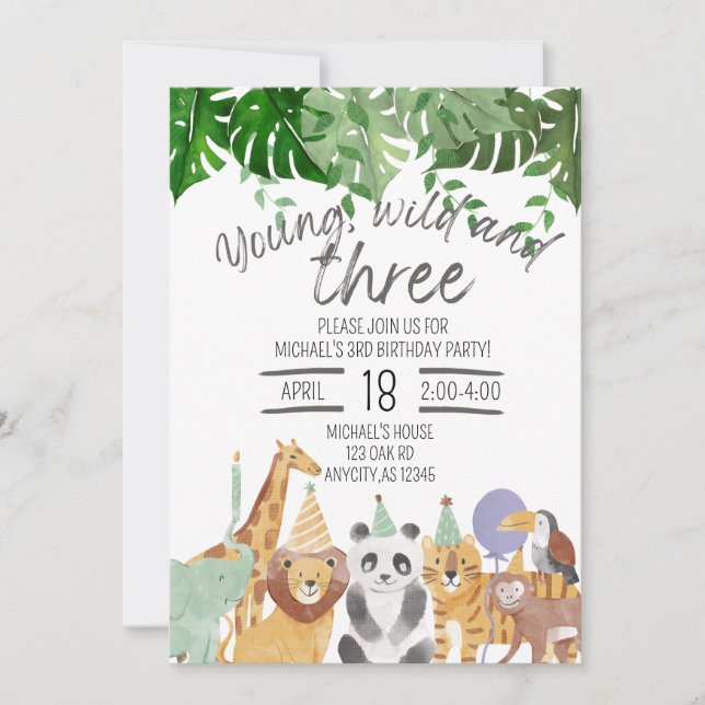 Invitation Young, Wild et Three (Devant)